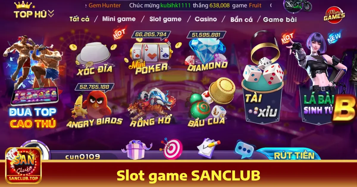 Sanclub 22 Slot Game Sanclub – Vòng Quay May Mắn Đầy Hấp Dẫn